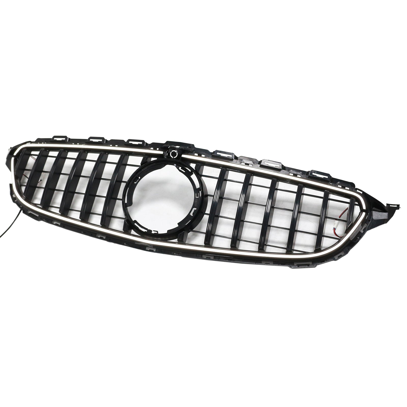 2015-2021 Mercedes-Benz C-Class W205 C200 C250 C300 C350 Black Front Bumper Grille with LED