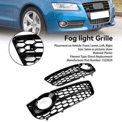 2007-2011 Audi A5 Standard Style Honeycomb Front Fog Lamp Cover Grill — Pair (1522024)