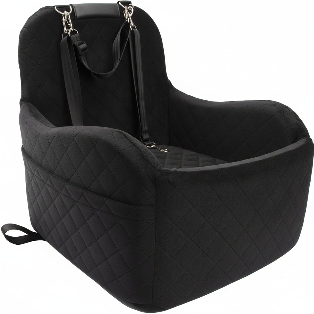 Dog Booster Car Seat for Small/Medium Dogs, Memory Foam Elevated Cushion, Fully Detachable & Washable with Safety Leashes, Fits All Car Seats & SUV - OMOTOR
