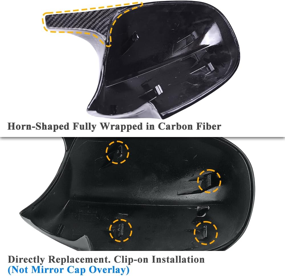 AeroBon CF Mirror Caps BMW E90/E92 & 1 Series E81 (2009-2012) - close-up detail