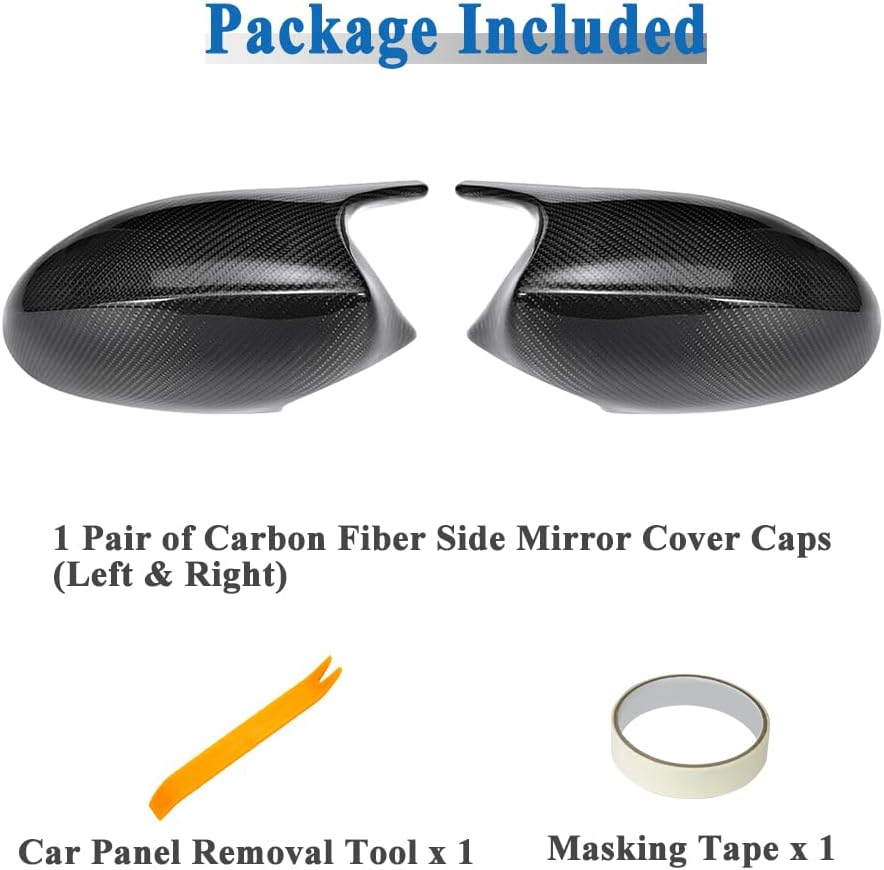 AeroBon CF Mirror Caps BMW E90/E92 & 1 Series E81 (2005-2008) - detail close-up