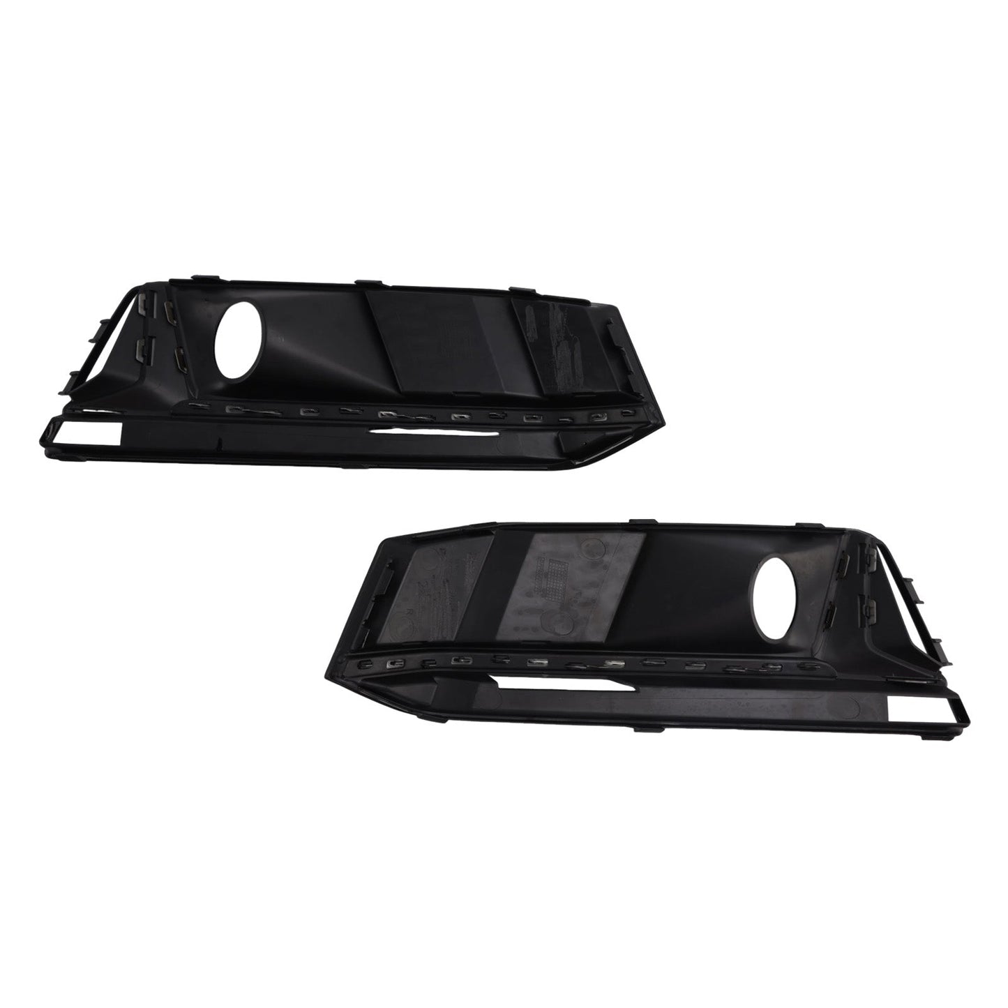 2016-2019 Audi A4 B9 S4 Black Front Bumper Fog Light Grille — Pair