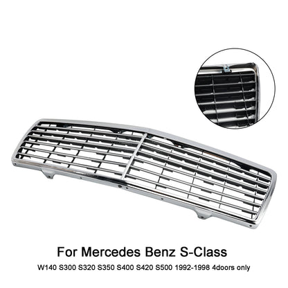 1992-1998 Mercedes-Benz S-Class W140 S300 S320 S350 S400 S420 S500 4-Door Chrome Front Bumper Grille
