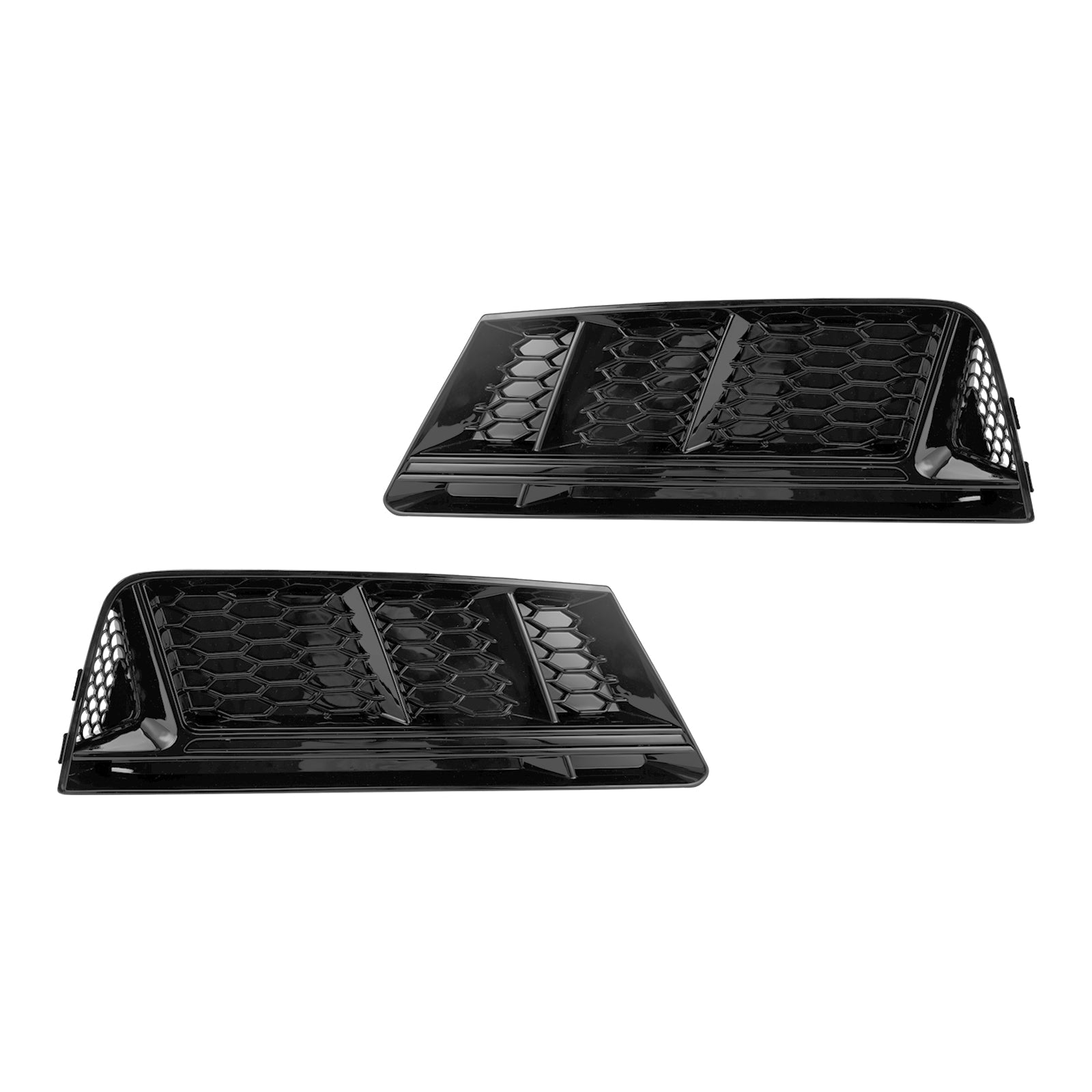 2016-2018 Audi A4 B9 Standard RS4 Style Front Fog Light Grill Lower Bumper Grille Chrome — Pair (8WD807681 / 8WD807682)