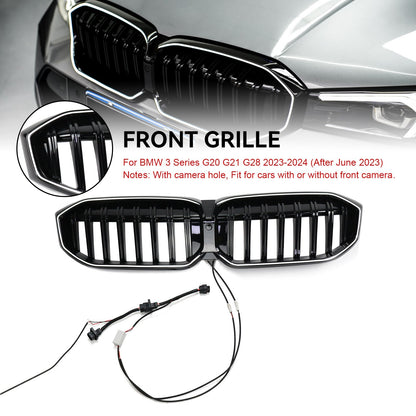 2023-2024 BMW 3 Series G20 G21 G28 Gloss Black Front Kidney Grille Mesh
