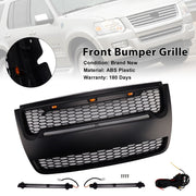Black Front Upper Bumper Grill Grille Fit Ford Explorer 2006-2010 With Light