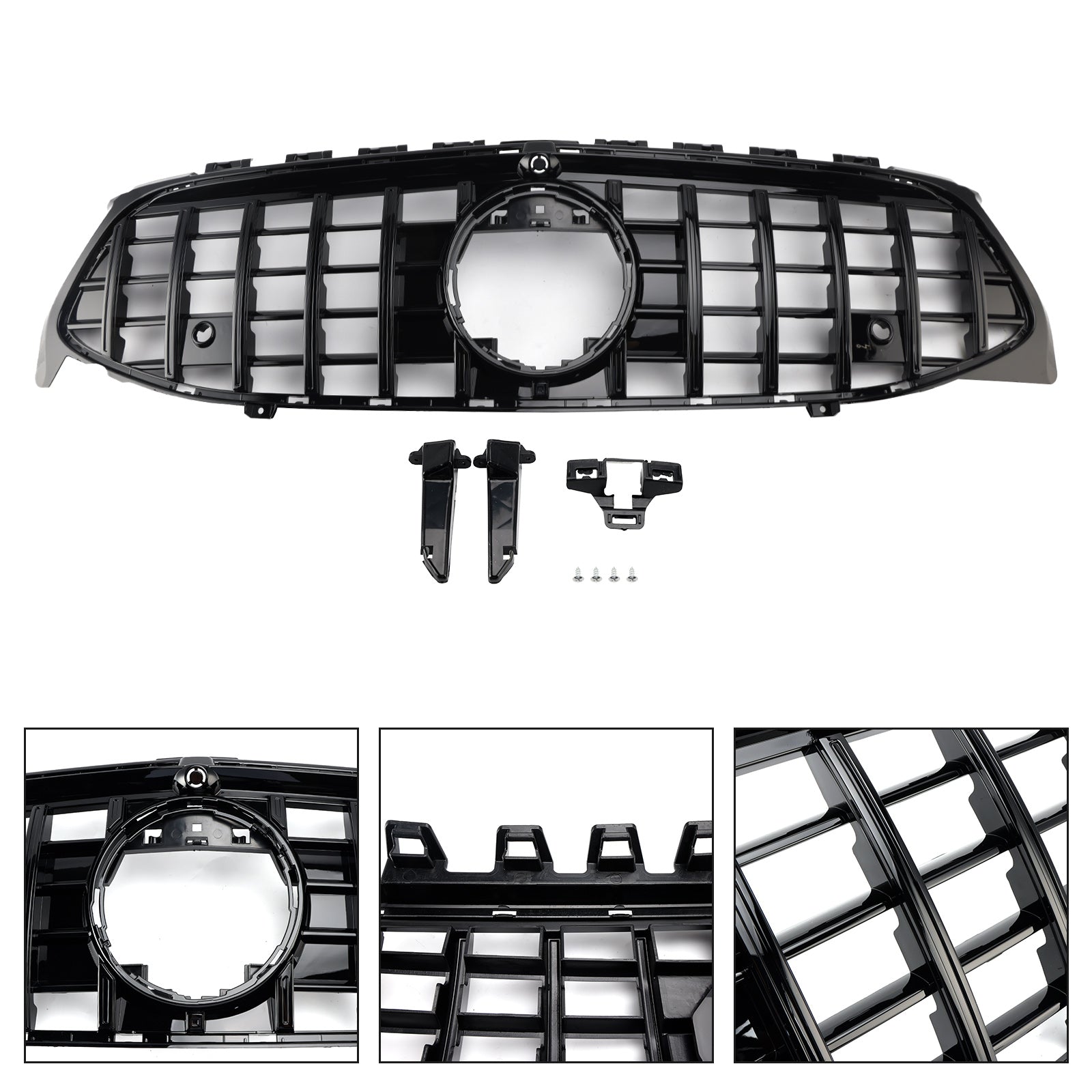 2020-2024 Mercedes-Benz CLA-Class W118 C118 GTR Style Black Front Bumper Grille