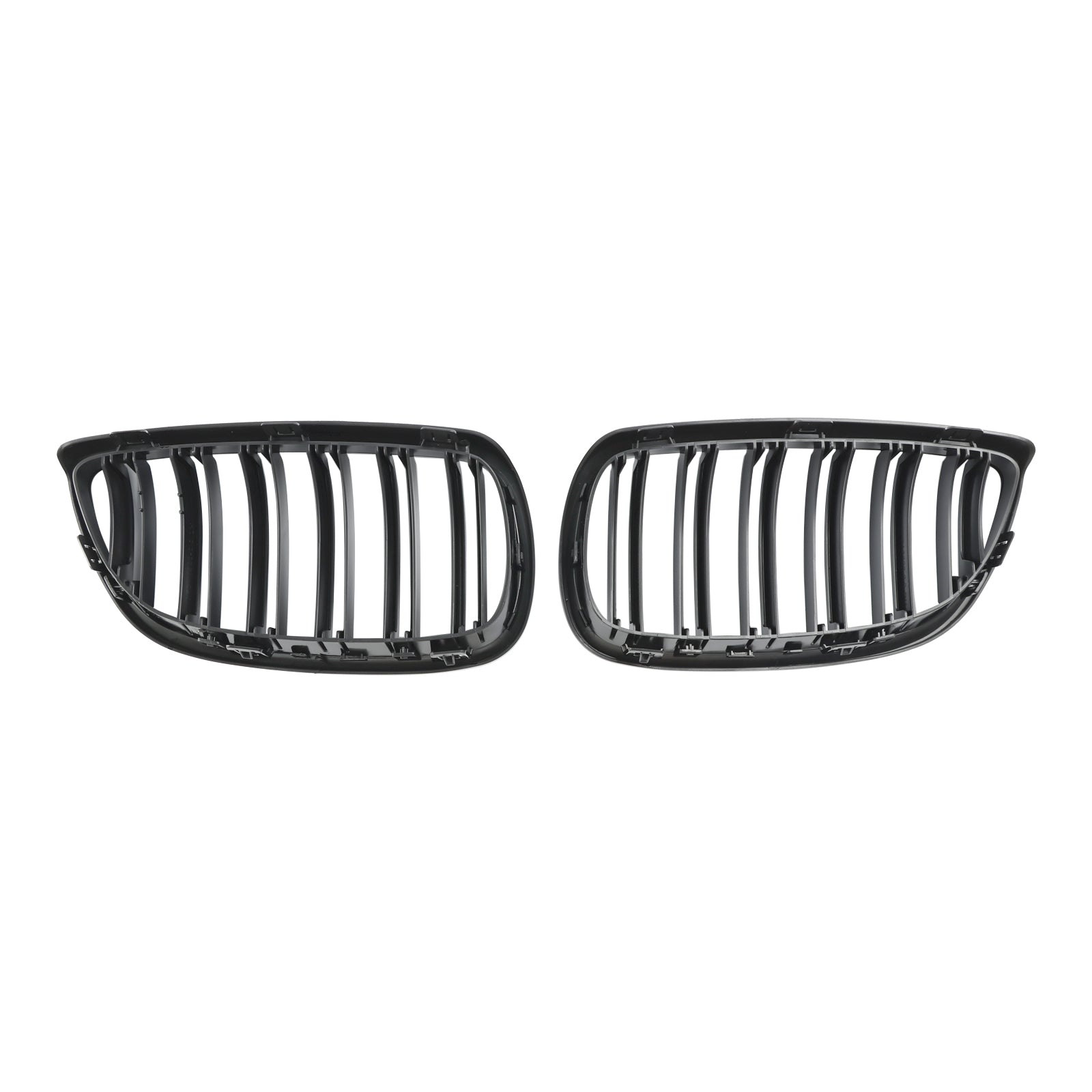 2008-2013 BMW M3 E92 E93 Gloss Black Front Kidney Grille — Pair (51137157277 / 51137157278)