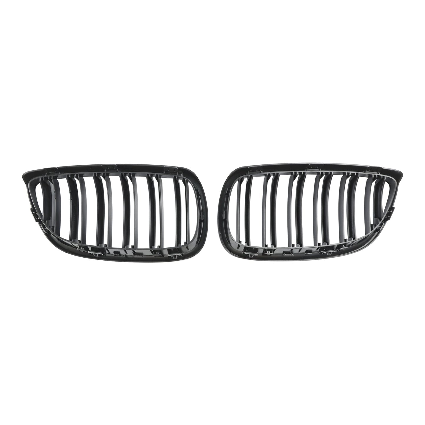 2006-2010 BMW E92 2-Door Pre-Facelift Gloss Black Front Kidney Grille — Pair (51137157277 / 51137157278)