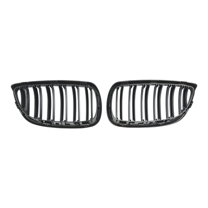 2006-2010 BMW E92 2-Door Pre-Facelift Gloss Black Front Kidney Grille — Pair (51137157277 / 51137157278)