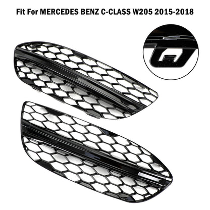 2015-2018 Mercedes-Benz C-Class W205 Base Sedan Mesh Front Fog Light Cover (2058850723 / 2058851123)