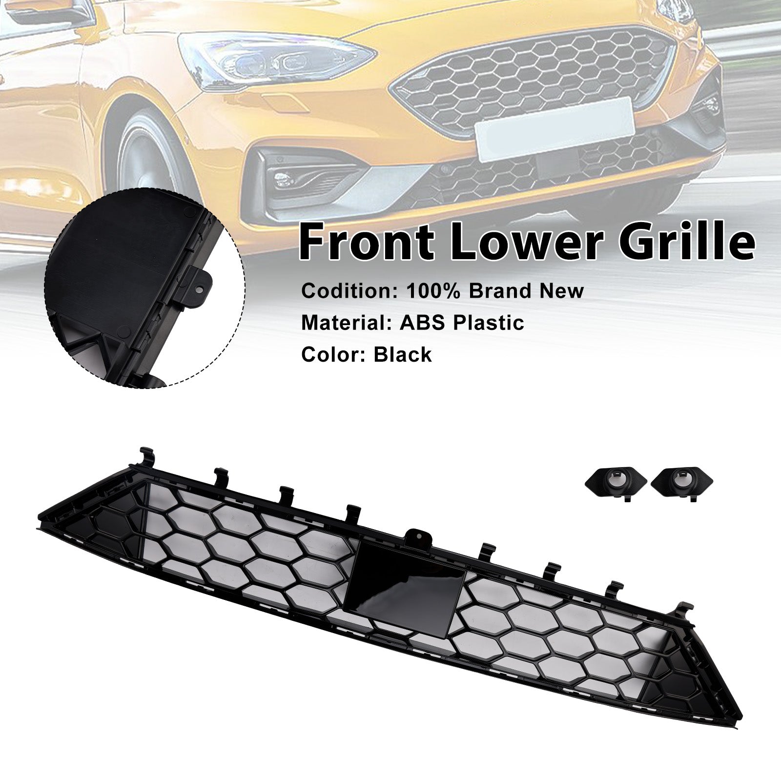 Front Bumper Lower Grille JX7B-17K945-TD Fit Ford Focus MK4 2018-2021 ST
