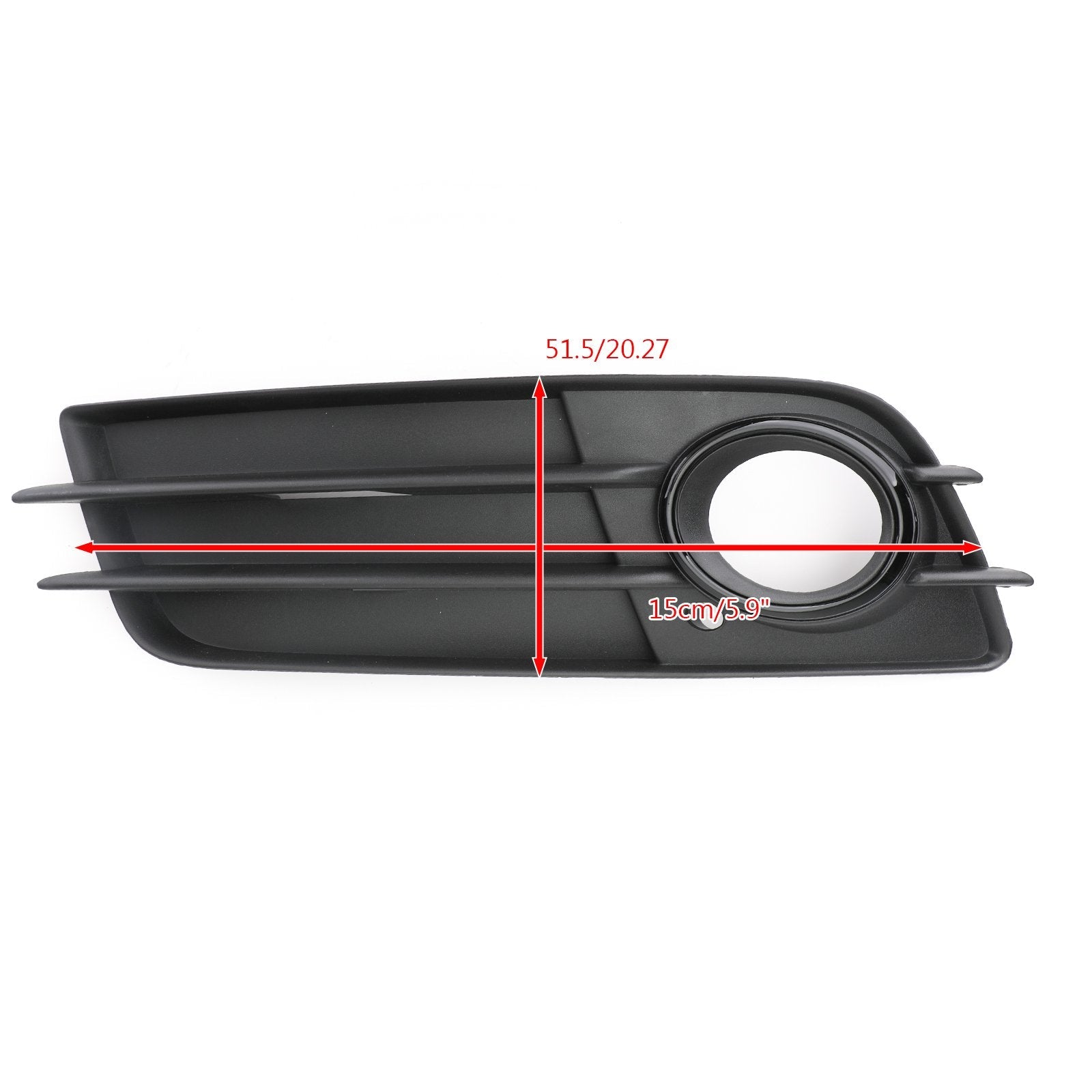 2008-2012 Audi A4 S-Line S4 Black Front Bumper Fog Light Grille Cover — Pair
