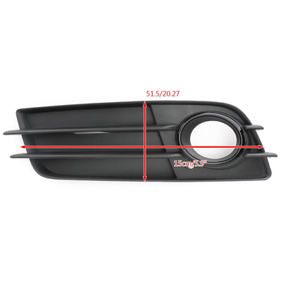 2008-2012 Audi A4 S-Line S4 Black Front Bumper Fog Light Grille Cover — Pair
