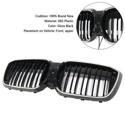 2022-2024 BMW iX3 G08 LCI Double Slat Gloss Black Front Kidney Grille