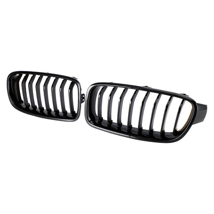 2012-2019 BMW 3 Series F30 F31 F35 Gloss Black Front Kidney Grill — Pair (51137263481 / 51137263482)