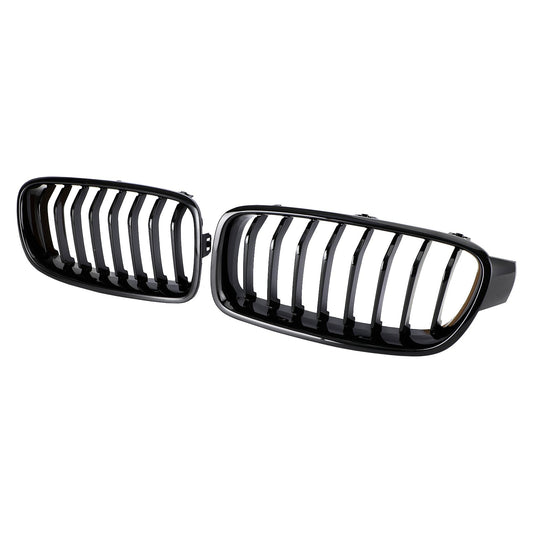 2012-2019 BMW 3 Series F30 F31 F35 Gloss Black Front Kidney Grill — Pair (51137263481 / 51137263482)