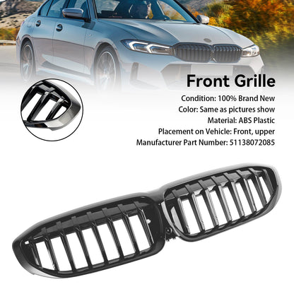 2019-2022 BMW 3 Series G20 G28 Gloss Black Front Kidney Grille (51138072085)