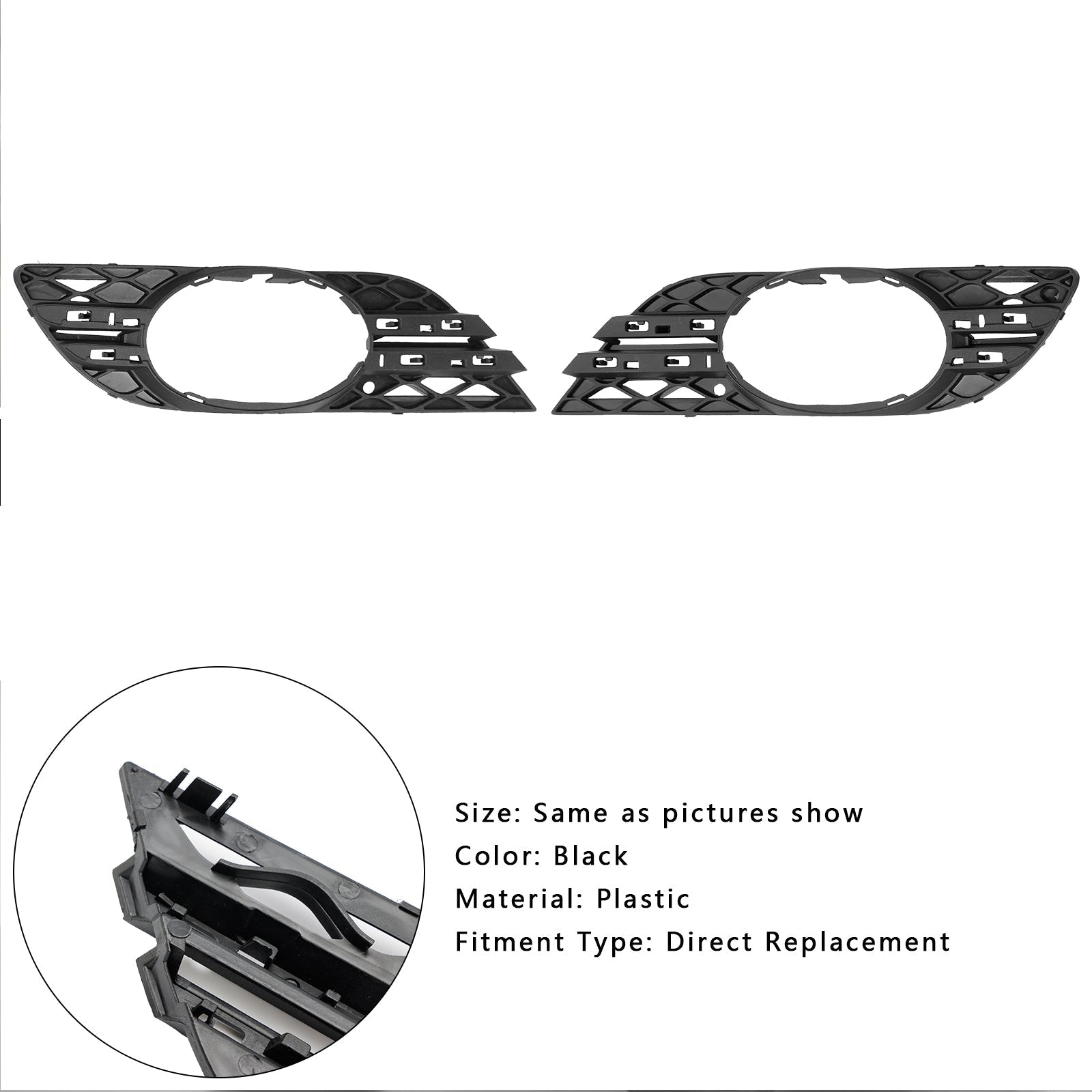 2007-2009 Mercedes-Benz E-Class W211 E320 E350 E550 E63 Fog Light Trim Set — Pair (2118850822)