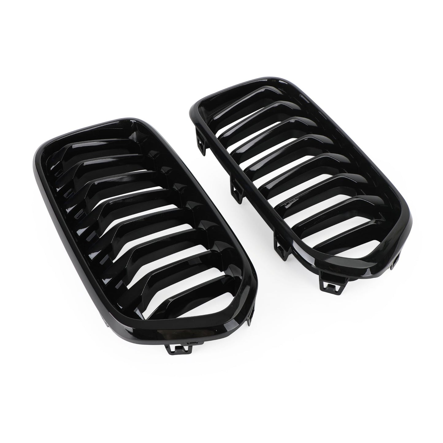 2018-2021 BMW X2 F39 Gloss Black Front Bumper Kidney Grille — Pair (51712455246 / 51712455247)