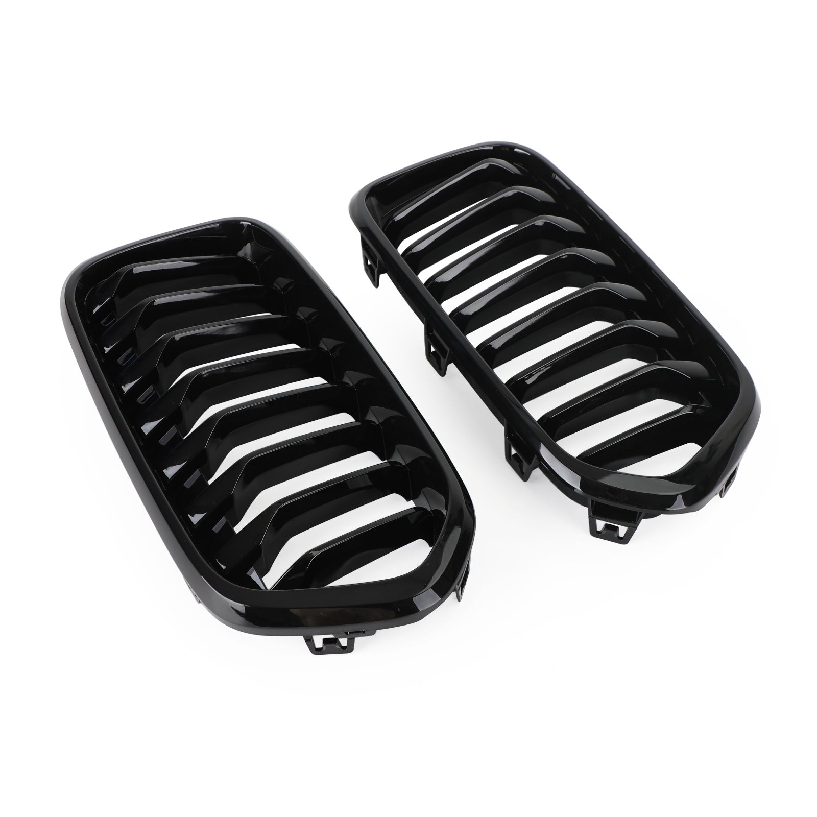 2018-2021 BMW X2 F39 Gloss Black Front Bumper Kidney Grille — Pair (51712455246 / 51712455247)