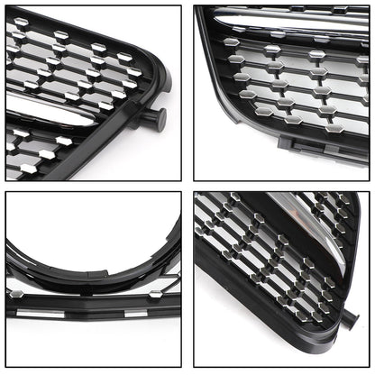 2008-2014 Mercedes-Benz C-Class W204 C180 C200 C300 Diamond Black Chrome Front Grille