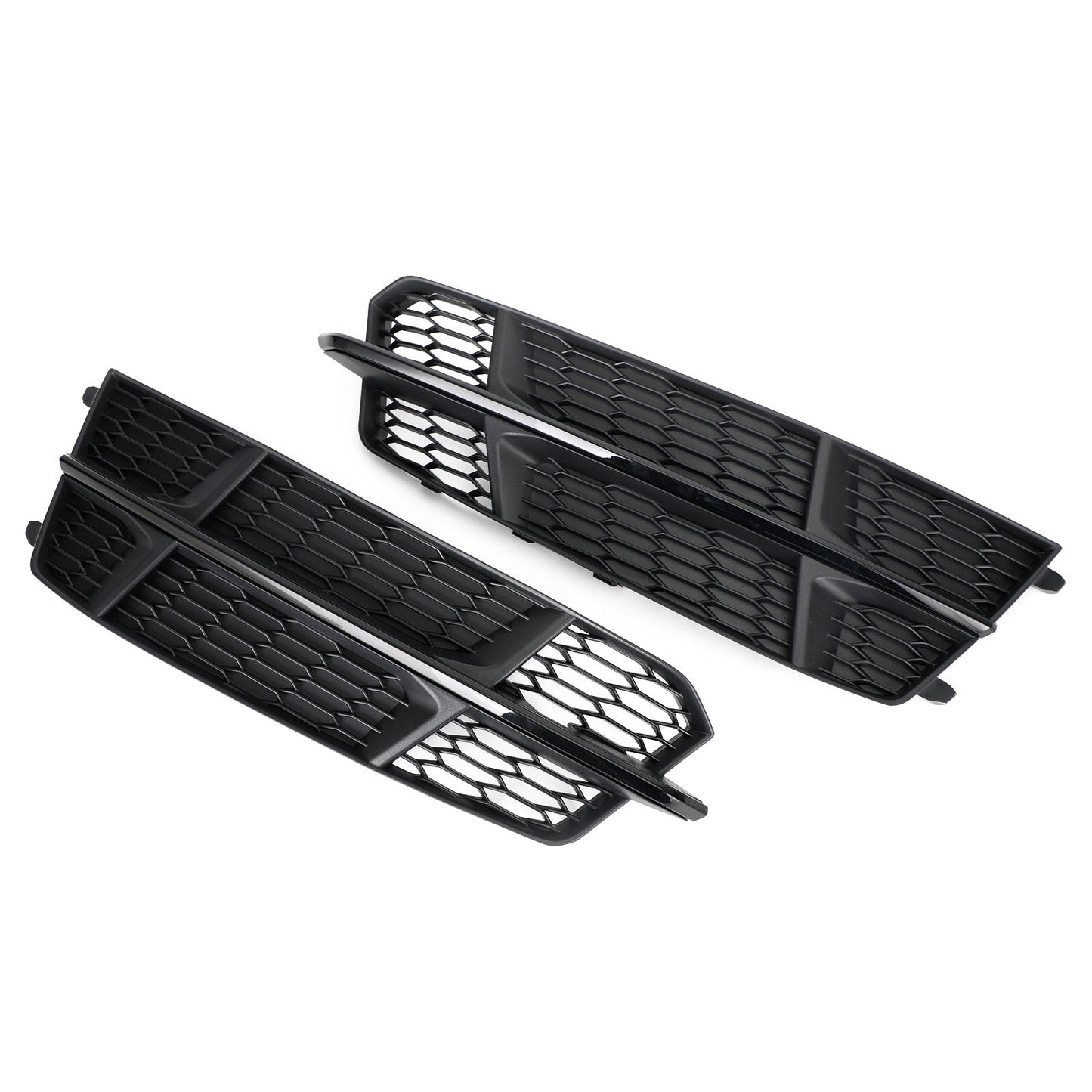 2016-2018 Audi A6 C7 S-Line Front Bumper Lower Grille Matte Black — Pair (4G0807681AN / 4G0807682AN)