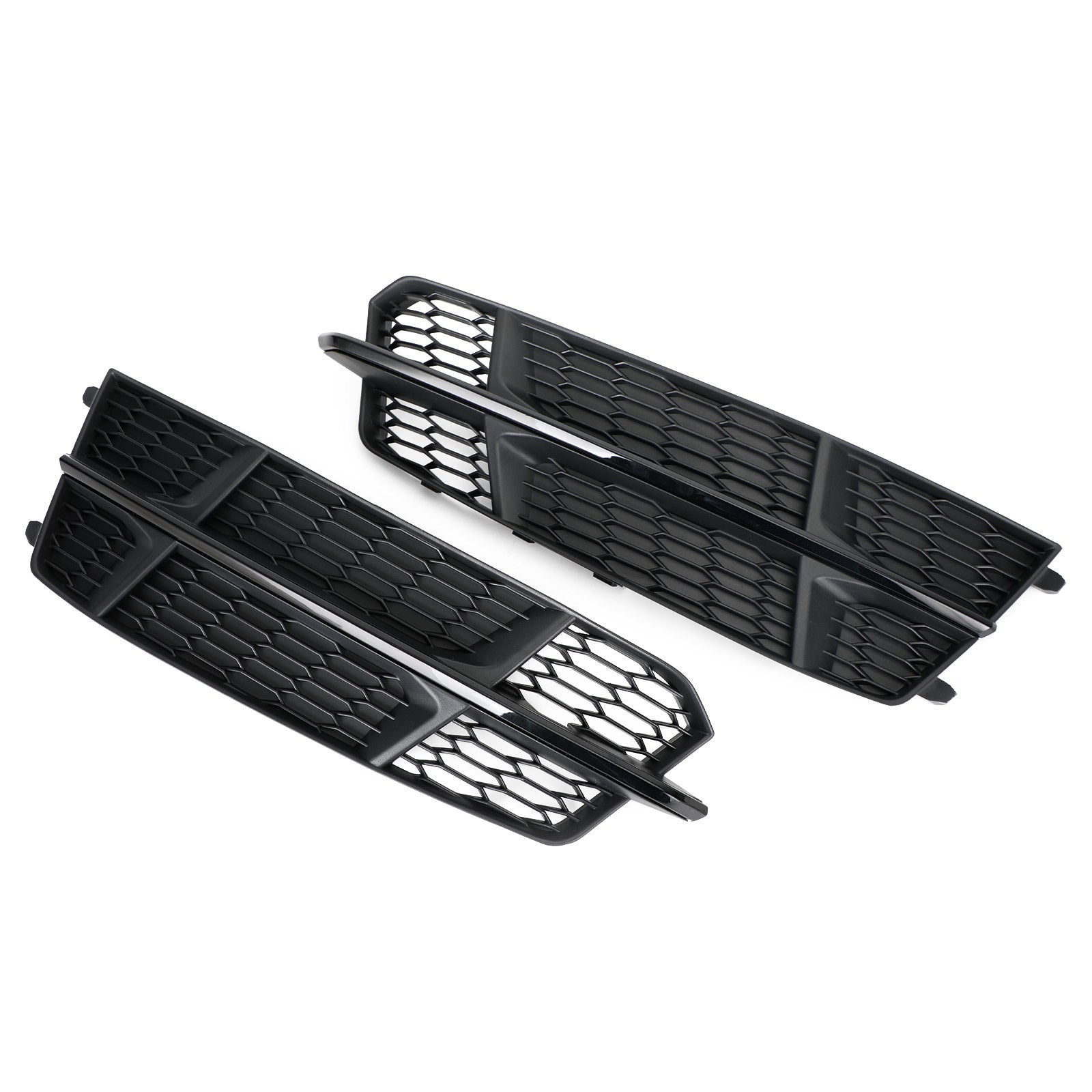 2016-2018 Audi A6 C7 S-Line Front Bumper Lower Grille Matte Black — Pair (4G0807681AN / 4G0807682AN)
