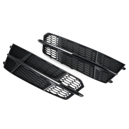 2016-2018 Audi A6 C7 S-Line Front Bumper Lower Grille Matte Black — Pair (4G0807681AN / 4G0807682AN)