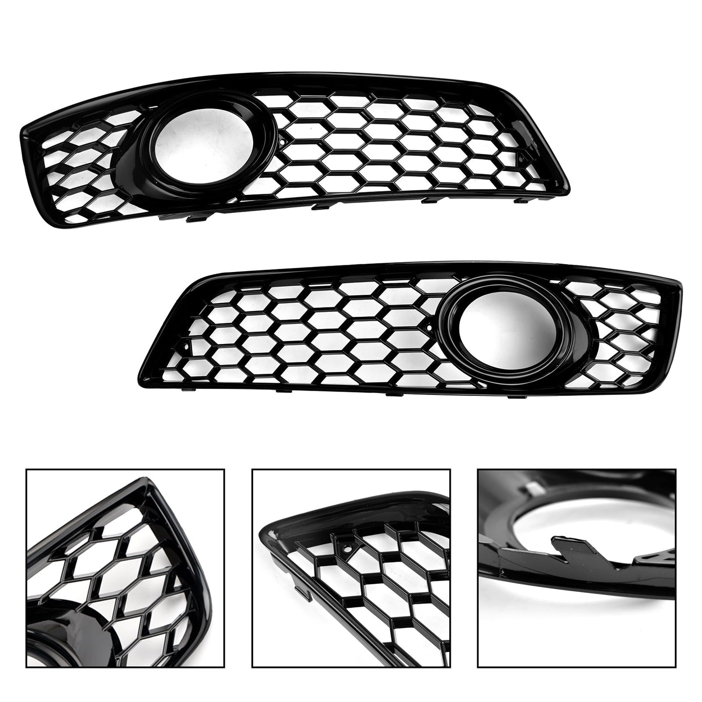 2009-2013 Audi A3 8P Standard Version Honeycomb Front Bumper Fog Light Grill Cover