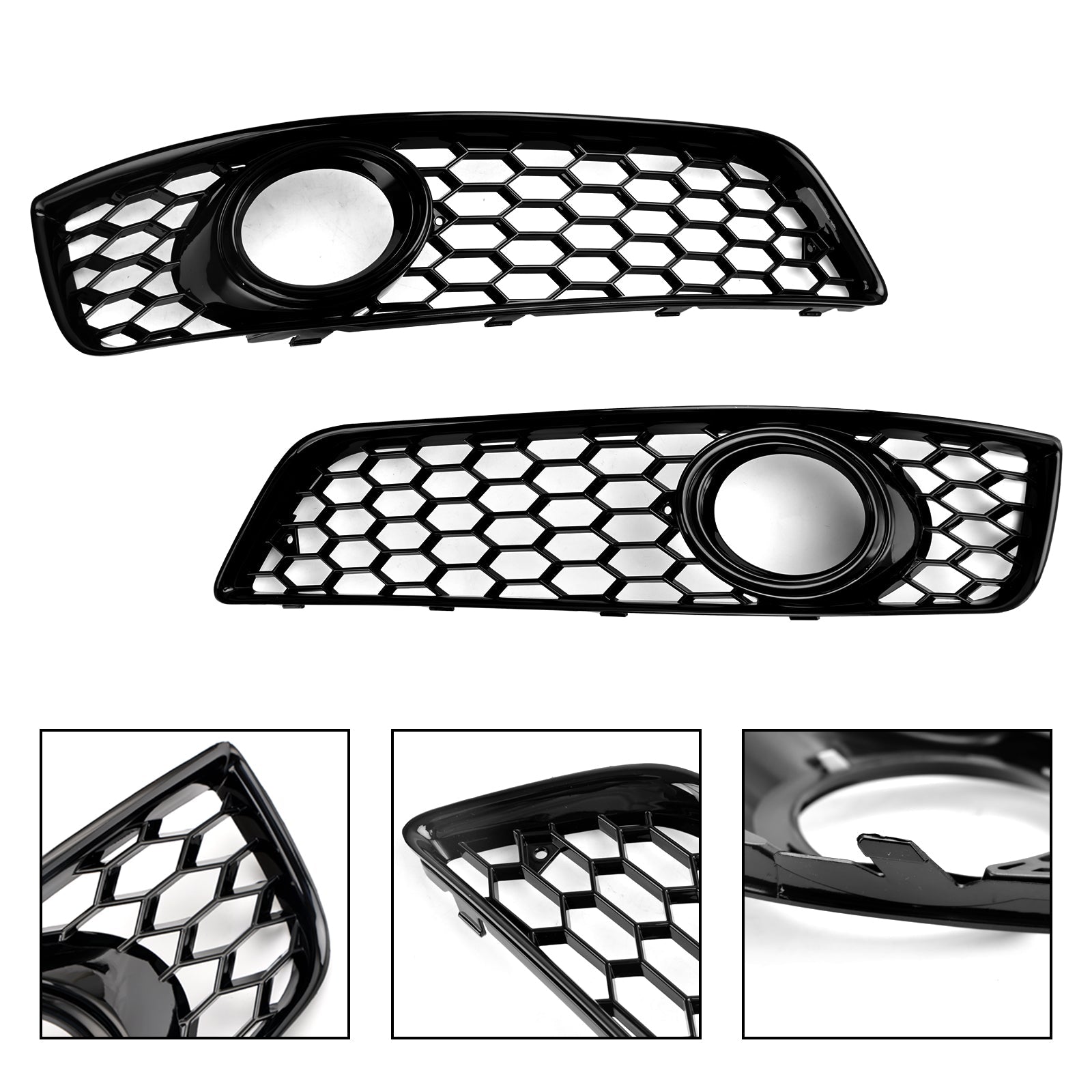 2009-2013 Audi A3 8P Standard Version Honeycomb Front Bumper Fog Light Grill Cover