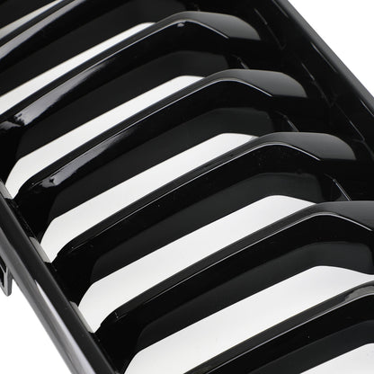 2018-2021 BMW X2 F39 Gloss Black Front Bumper Kidney Grille — Pair (51712455246 / 51712455247)