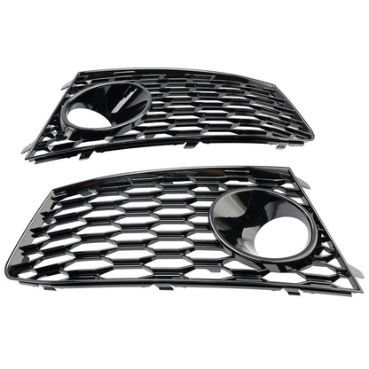 2014-2018 Audi RS7 Front Bumper Fog Light Lamp Frame Grille Cover — Pair