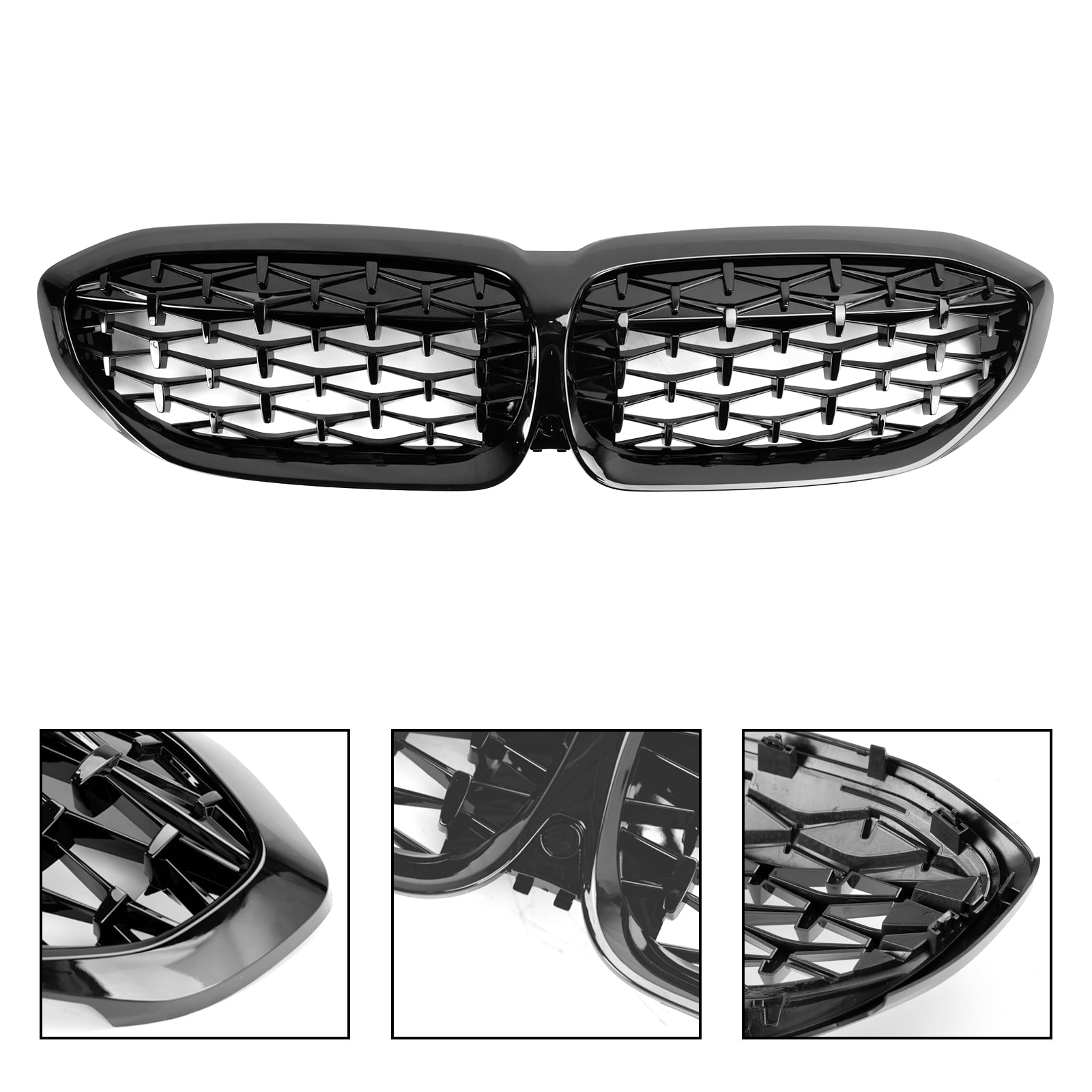 2019-2022 BMW 3 Series G20 G28 Diamond Black Front Kidney Grille (51138072085)