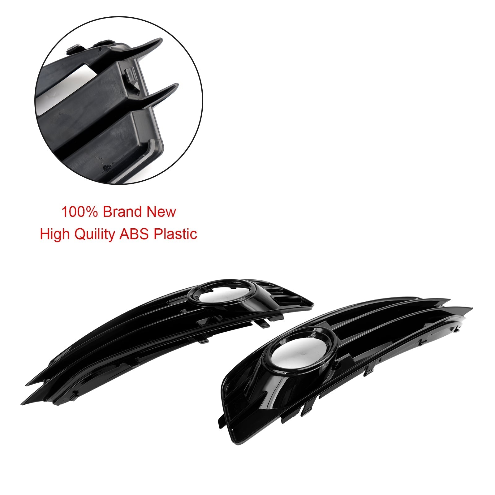 2009-2012 Audi A3 8P S-Line Front Lower Bumper Grille Fog Light Cover — Pair (8P0807682 / 8P0807681)