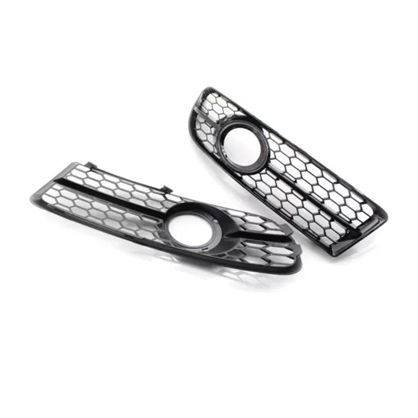 2005-2008 Audi A4 B7 S-Line S4 Front Bumper Honeycomb Fog Light Grille — Pair (8E0807681F / 8E0807682F)