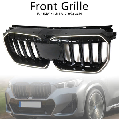2023-2024 BMW X1 U11 U12 Gloss Black Front Bumper Kidney Grille — Large Set