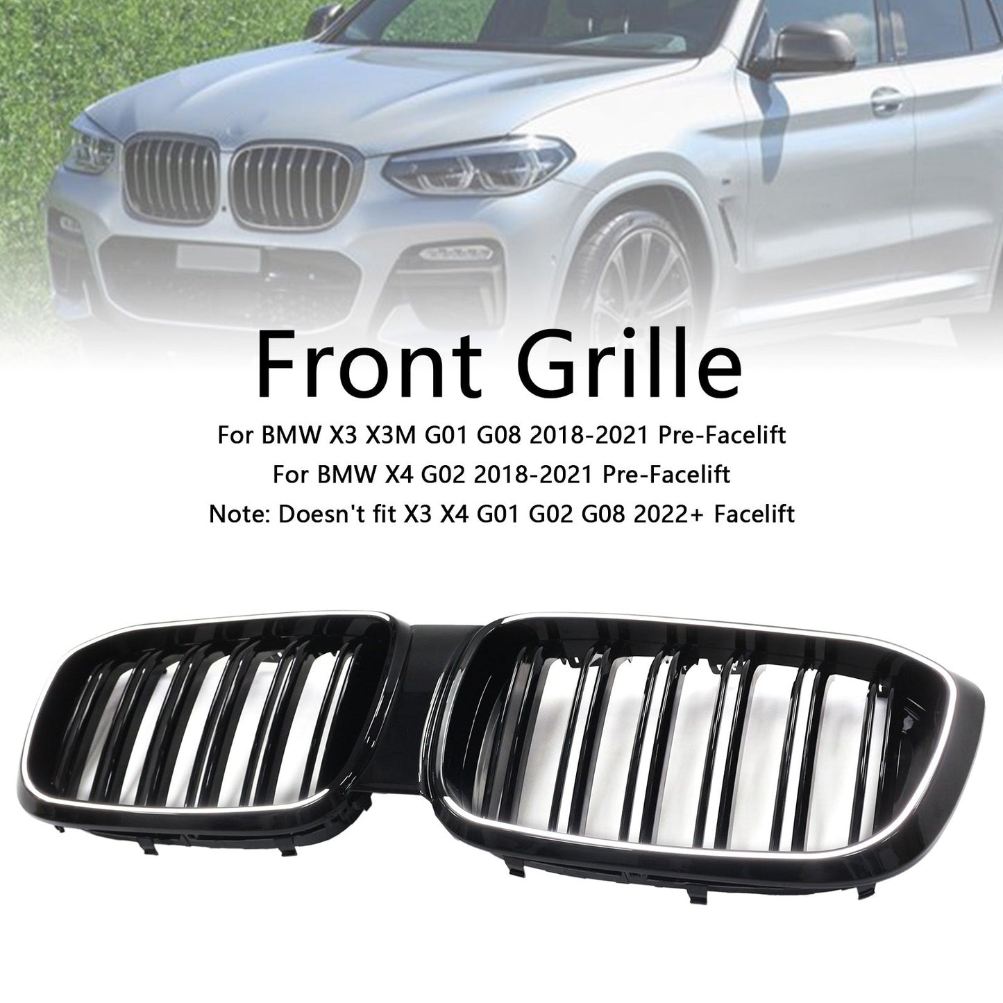 2018-2021 BMW X4 G02 X3 G01 G08 Pre-LCI Front Kidney Mesh Grille (51138469959)