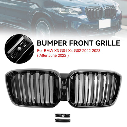 2022-2023 BMW X3 G01 X4 G02 Gloss Black Front Kidney Grille