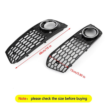 2009-2012 Audi A4 B8 Honeycomb Mesh Fog Light Open Vent Grill Intake — Pair