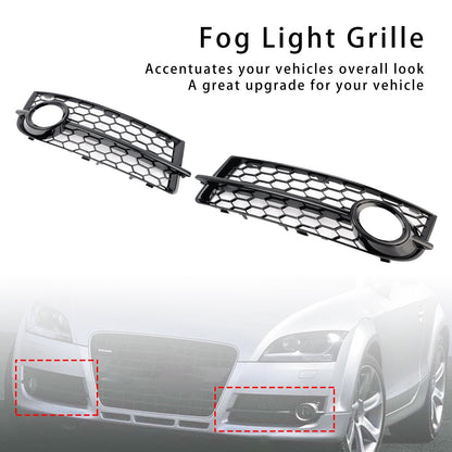 2007-2010 Audi TT MK2 Fog Light Cover Grille — Pair (8J0807681 / 8J0807682)