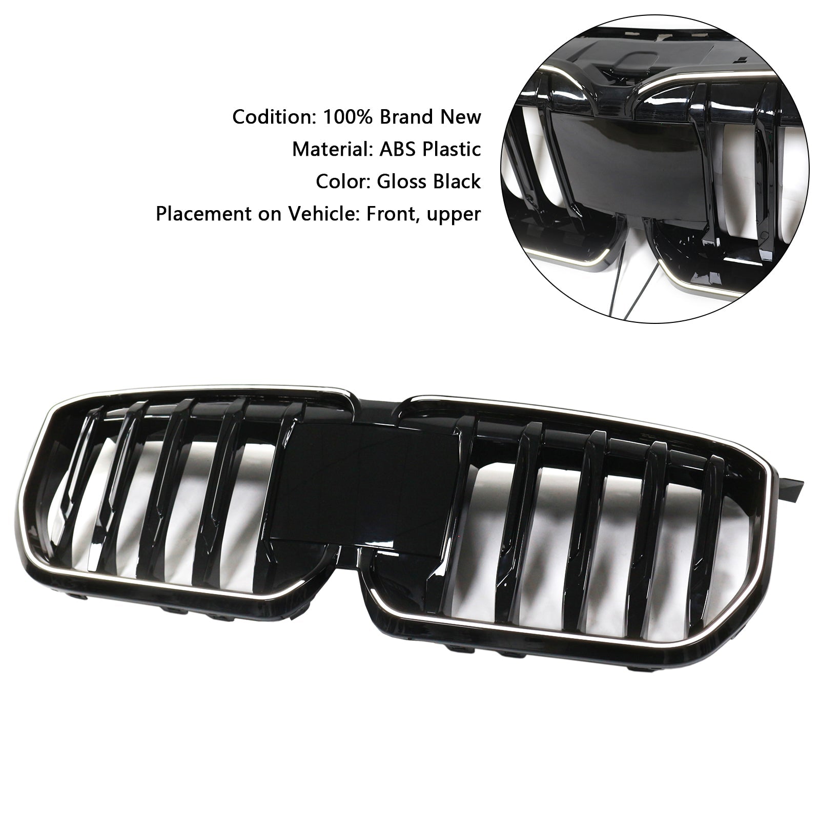 2023-2024 BMW X1 U11 U12 Gloss Black Front Bumper Kidney Grille — Large Set