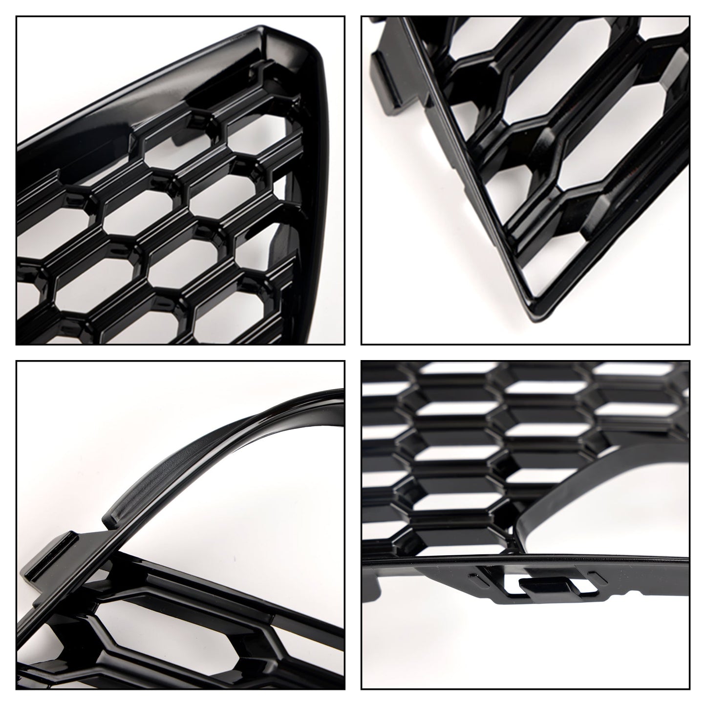 2012-2016 Audi A3 S3 Standard Version Front Bumper Fog Light Surround Cover Grille — Pair (8V3807681 / 8V3807682)