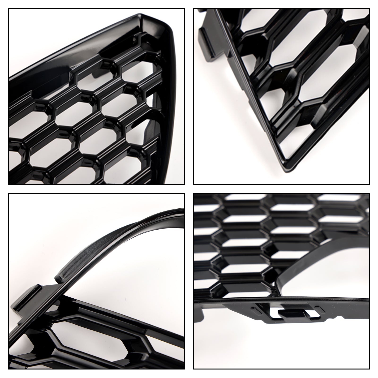 2012-2016 Audi A3 S3 Standard Version Front Bumper Fog Light Surround Cover Grille — Pair (8V3807681 / 8V3807682)