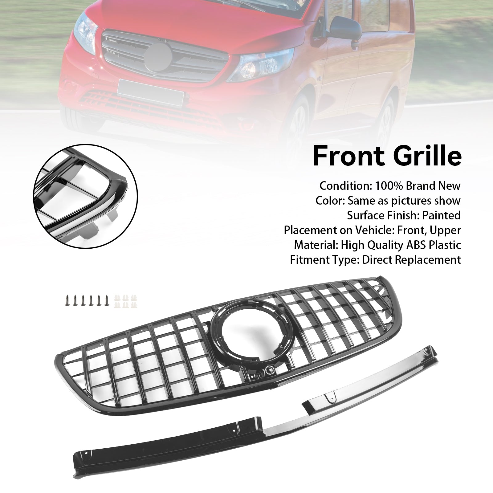 2020-2023 Mercedes-Benz Vito W447 Facelift Black Front Grille
