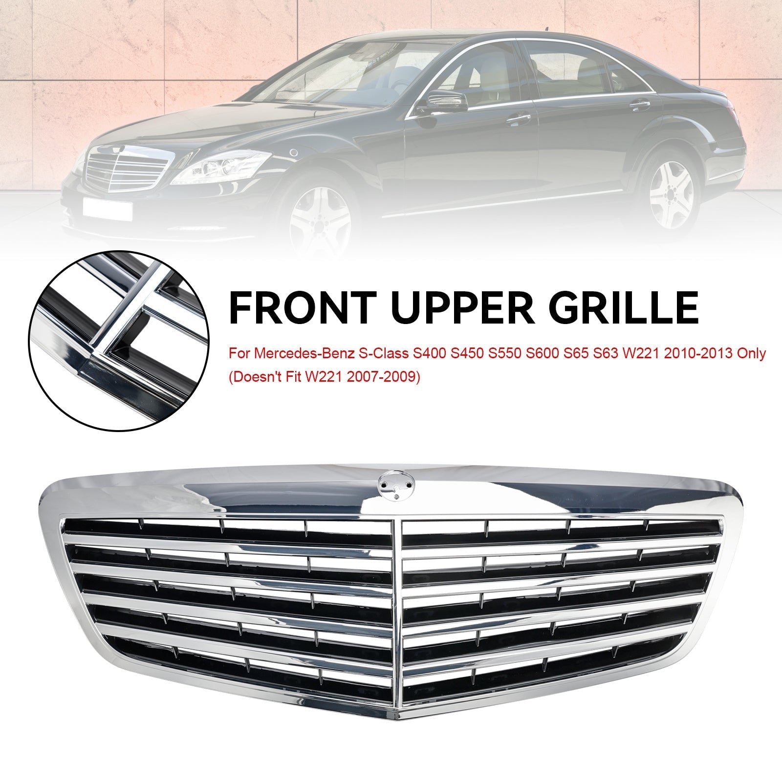 2010-2013 Mercedes-Benz S-Class W221 S550 S600 S63 S65 Front Grille (22188000837712)