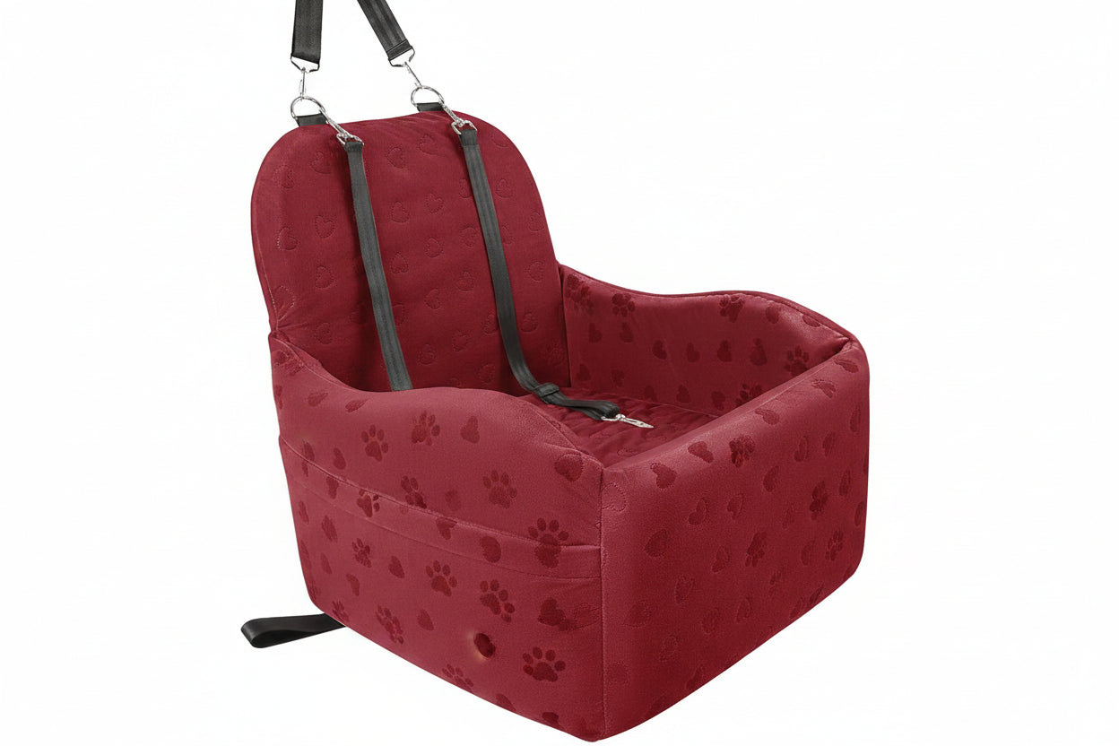 Dog Booster Car Seat for Small/Medium Dogs, Memory Foam Elevated Cushion, Fully Detachable & Washable with Safety Leashes, Fits All Car Seats & SUV - OMOTOR