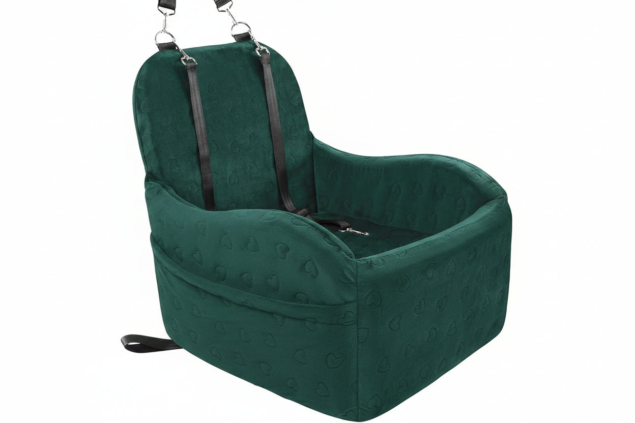 Dog Booster Car Seat for Small/Medium Dogs, Memory Foam Elevated Cushion, Fully Detachable & Washable with Safety Leashes, Fits All Car Seats & SUV - OMOTOR