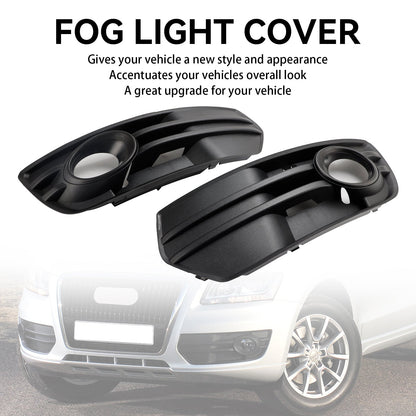 2009-2012 Audi Q5 Standard Front Bumper Fog Light Lamp Cover Trim — Pair (8R0807681A / 8R0807682A)