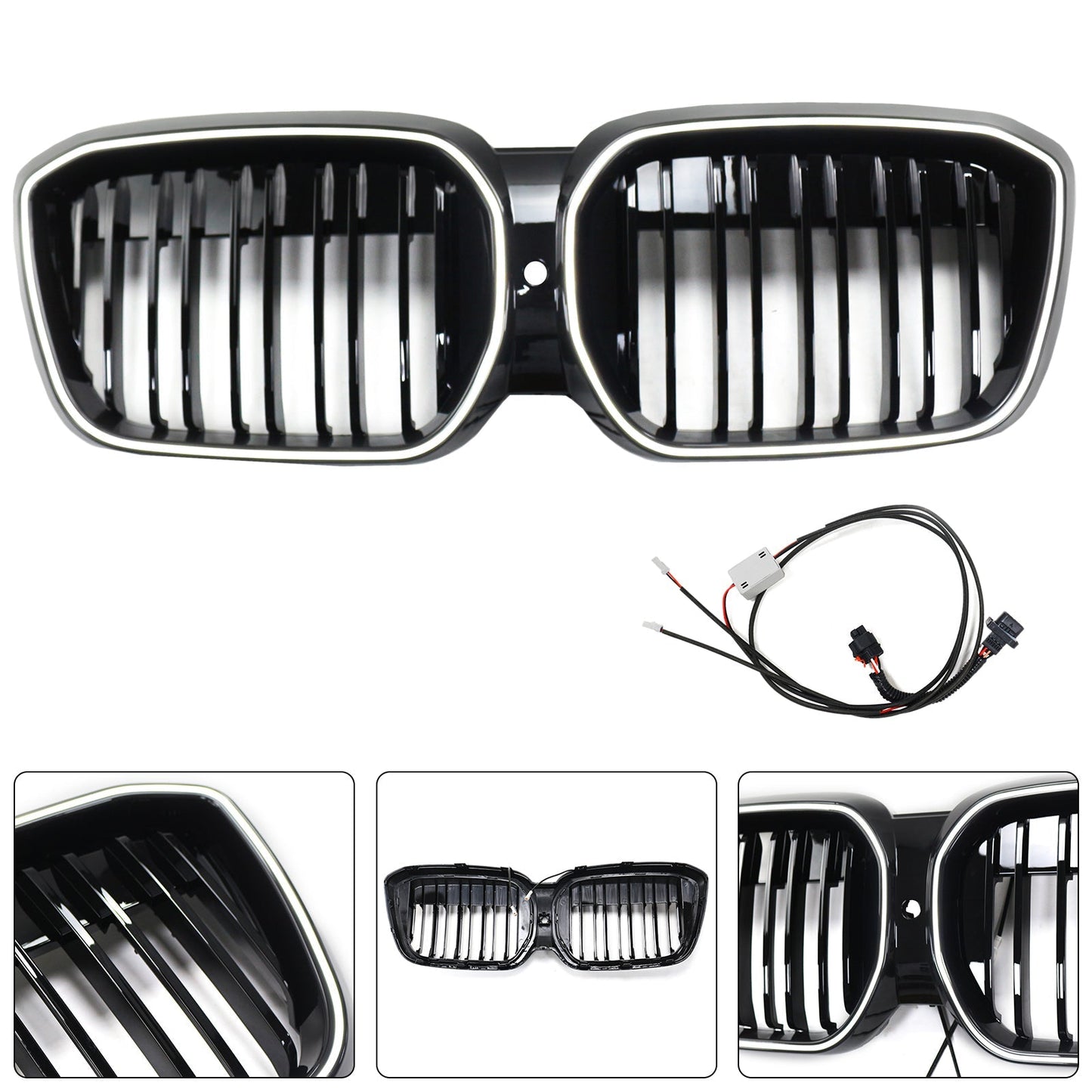 2022-2024 BMW iX3 G08 LCI Double Slat Black Front Kidney Grille